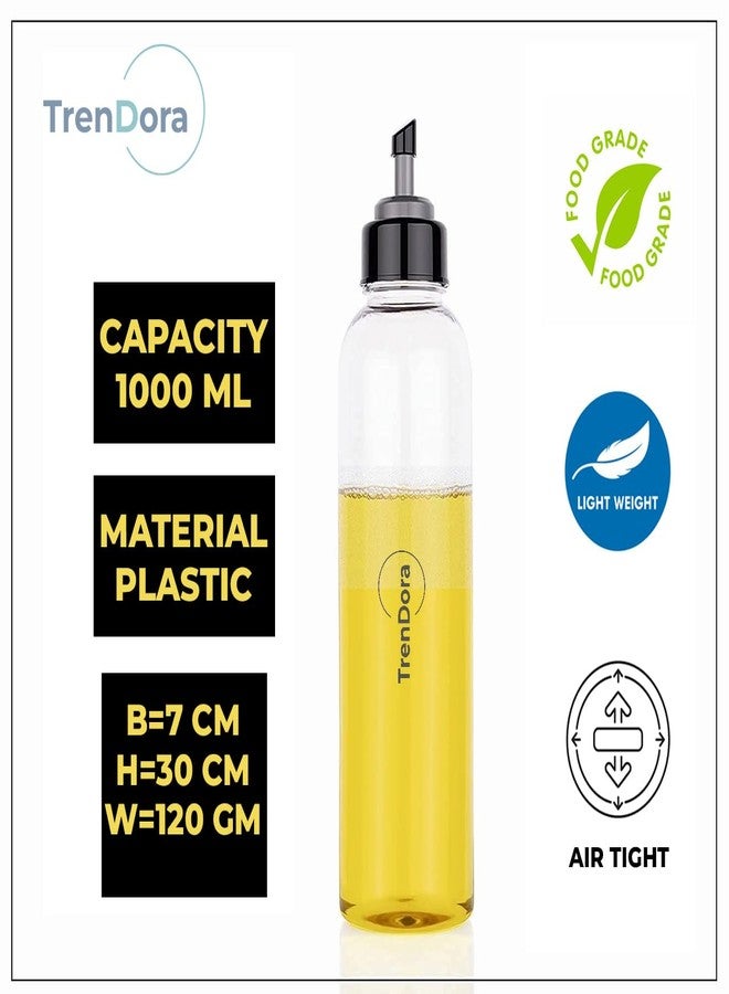 TrenDora Multi-Purpose Plastic Oil Dispenser Bottle, 1000 ml, Food Grade Plastic Oil Dispender Bottle With Cap, Air Tight Pack of 2 - Image 4